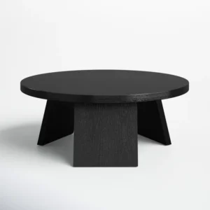 Black Urban Round Coffee Table Front