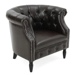 Vintage Faux Leather Chesterfield Chair feature